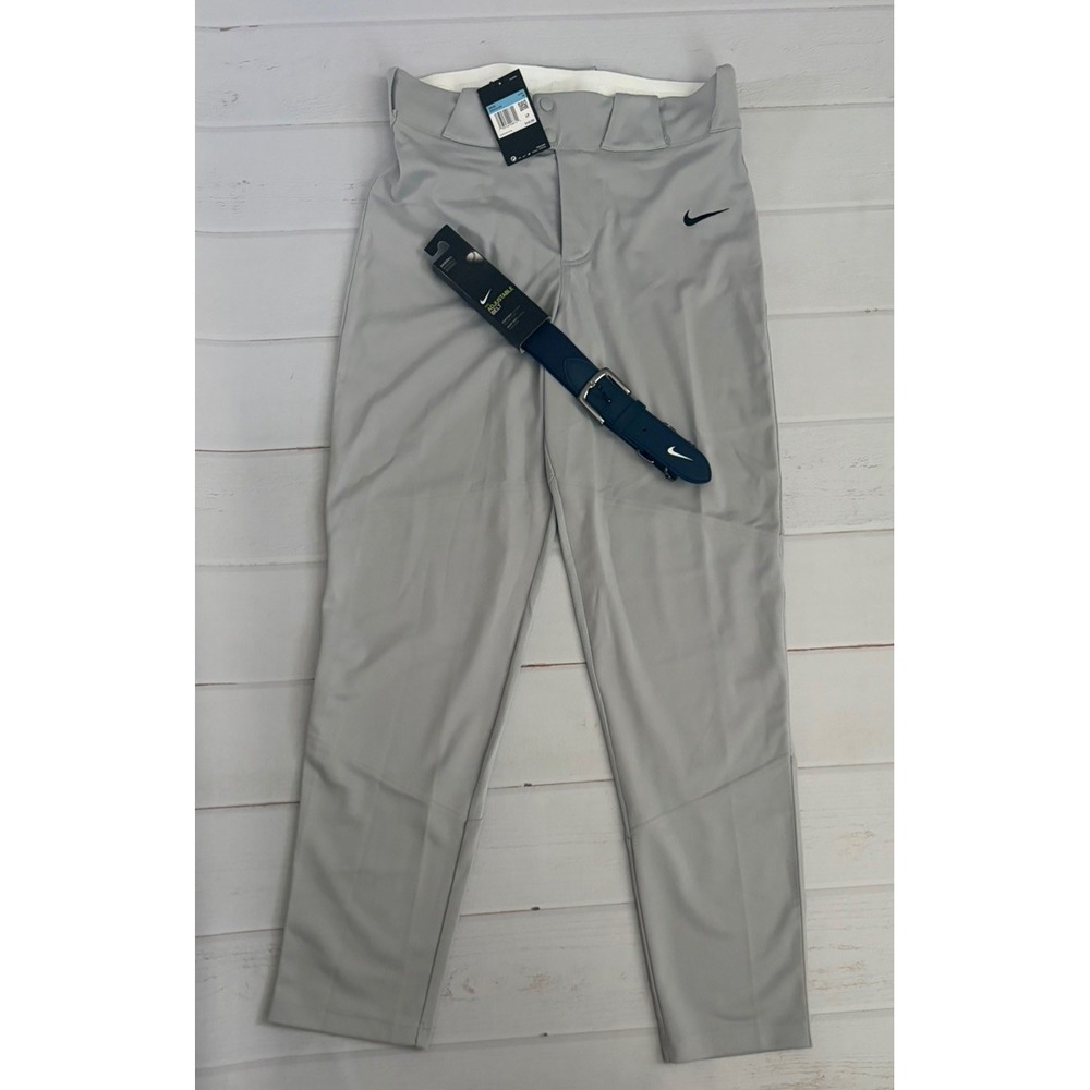 New Nike Vapor Select Baseball Pants Belt Mens Size Medium- BQ6345-052 Gray